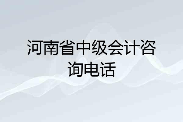 河南省中级会计咨询电话