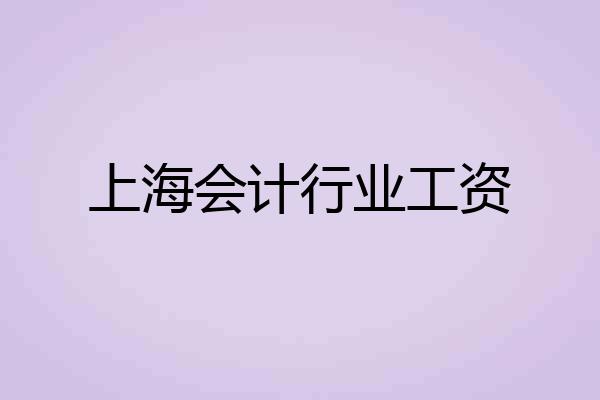 上海会计行业工资