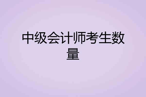 中级会计师考生数量
