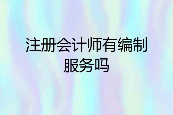 注册会计师有编制服务吗