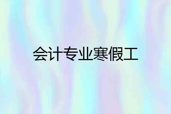 会计专业寒假工