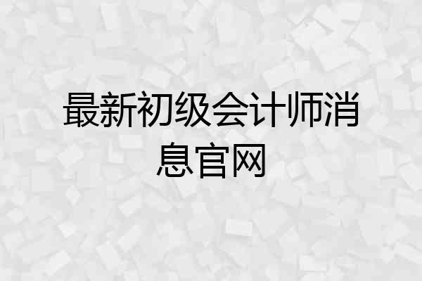 最新初级会计师消息官网