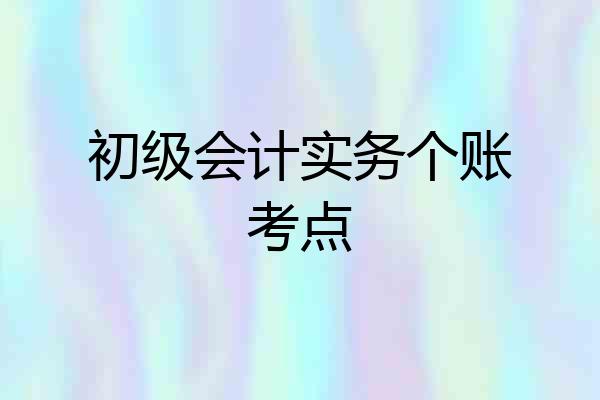 初级会计实务个账考点