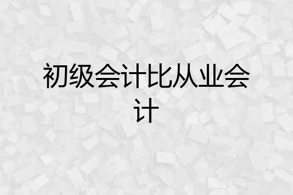 初级会计比从业会计