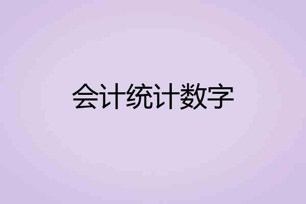 会计统计数字