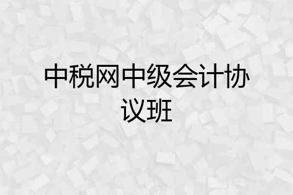 中税网中级会计协议班