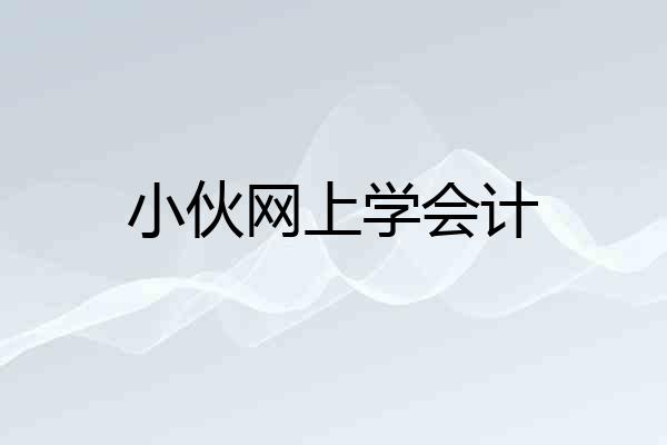 小伙网上学会计