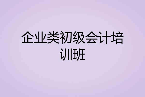 企业类初级会计培训班
