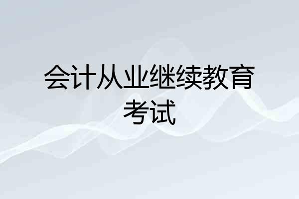 会计从业继续教育考试