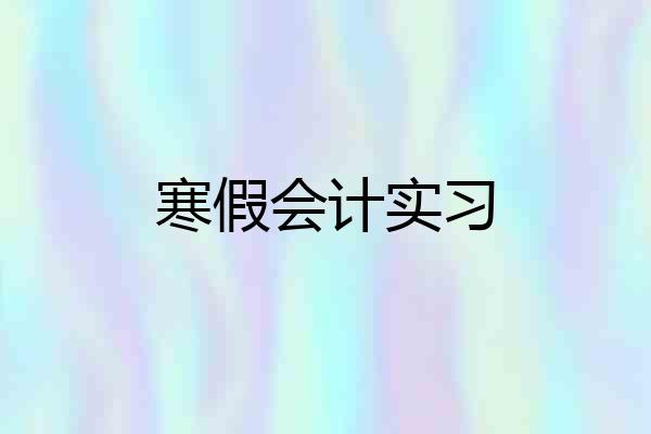 寒假会计实习