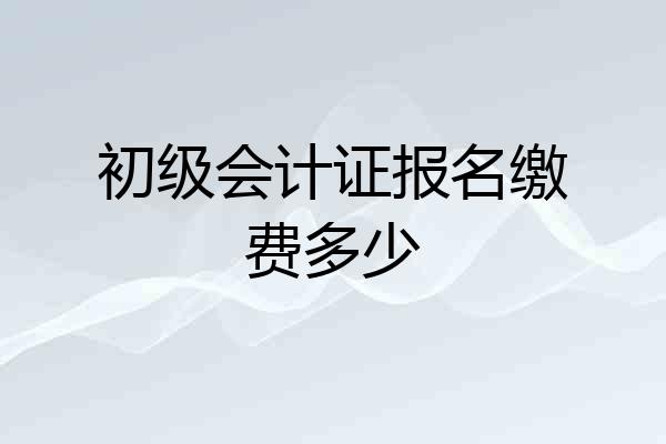 初级会计证报名缴费多少