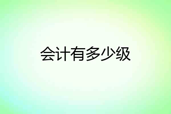 会计有多少级