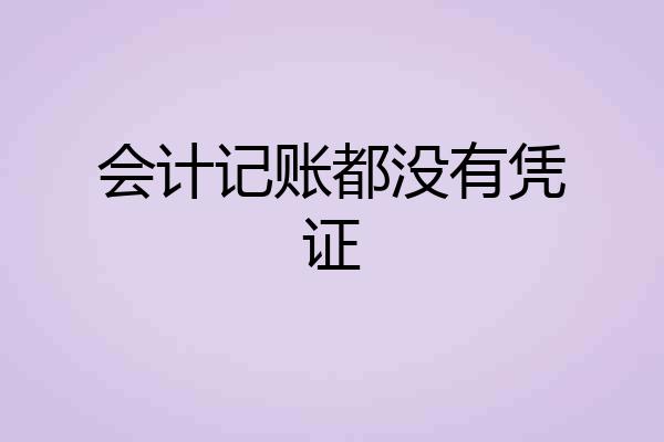 会计记账都没有凭证