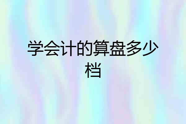 学会计的算盘多少档