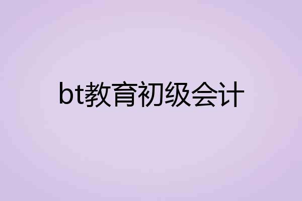 bt教育初级会计