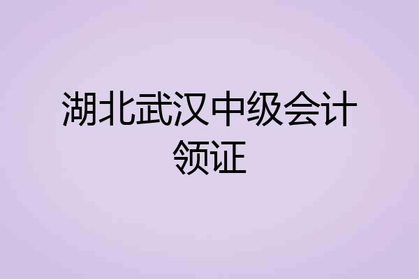 湖北武汉中级会计领证