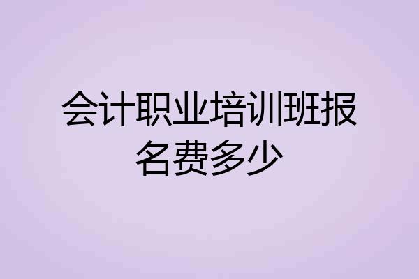 会计职业培训班报名费多少