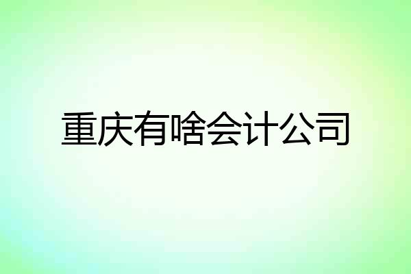 重庆有啥会计公司