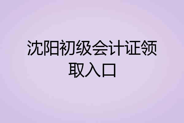 沈阳初级会计证领取入口