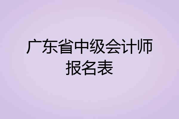 广东省中级会计师报名表