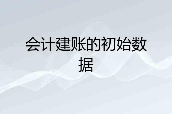 会计建账的初始数据