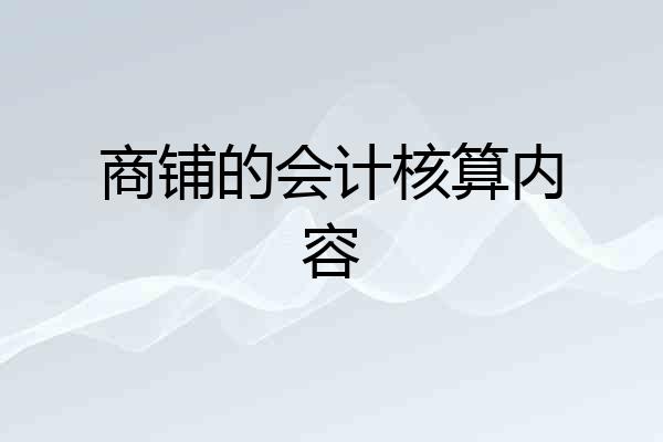 商铺的会计核算内容