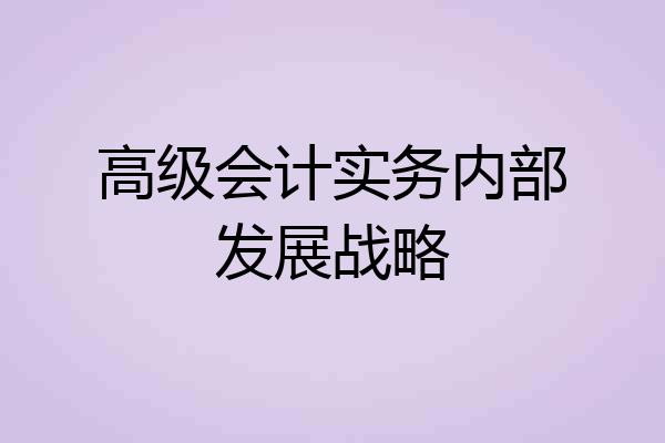 高级会计实务内部发展战略