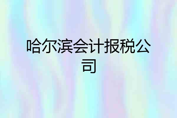 哈尔滨会计报税公司