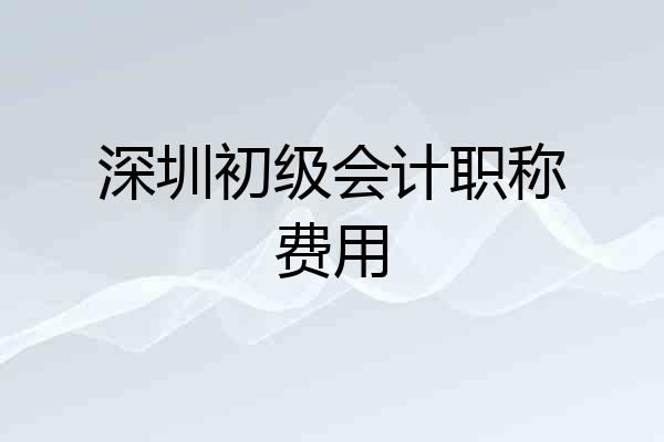 深圳初级会计职称费用
