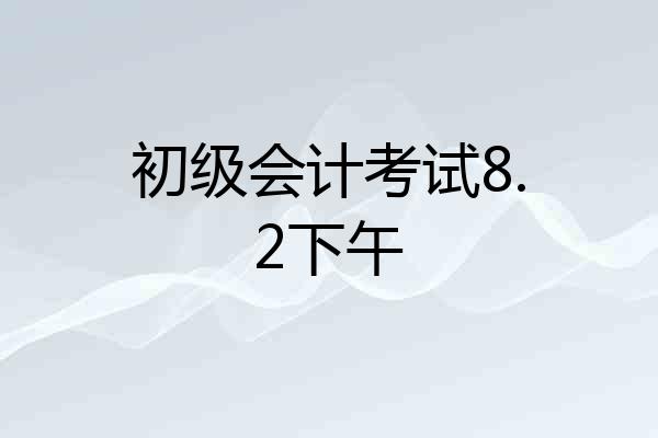 初级会计考试8.2下午