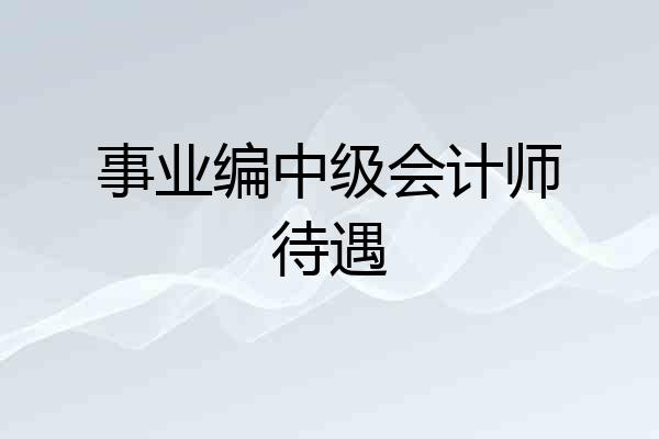 事业编中级会计师待遇