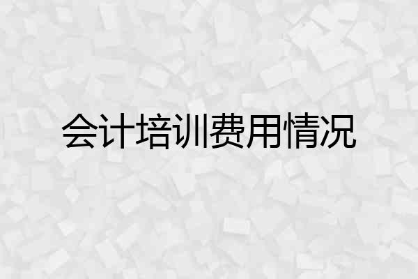 会计培训费用情况
