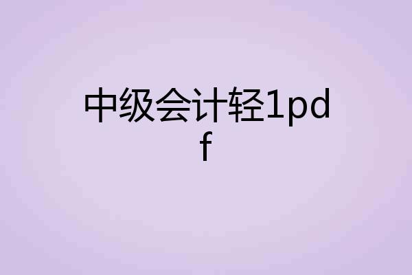 中级会计轻1pdf