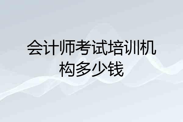会计师考试培训机构多少钱