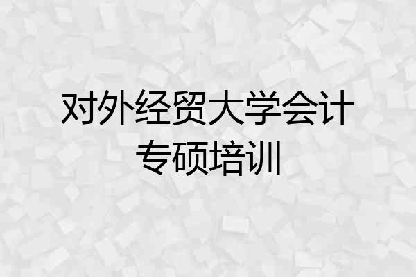 对外经贸大学会计专硕培训