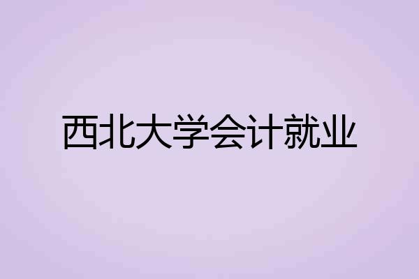 西北大学会计就业