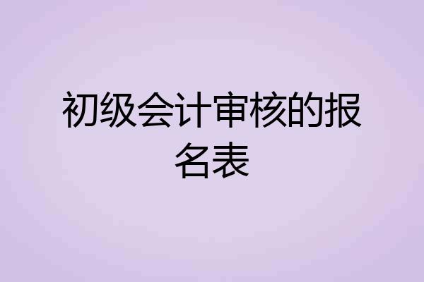 初级会计审核的报名表