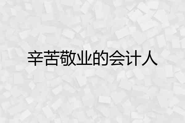辛苦敬业的会计人