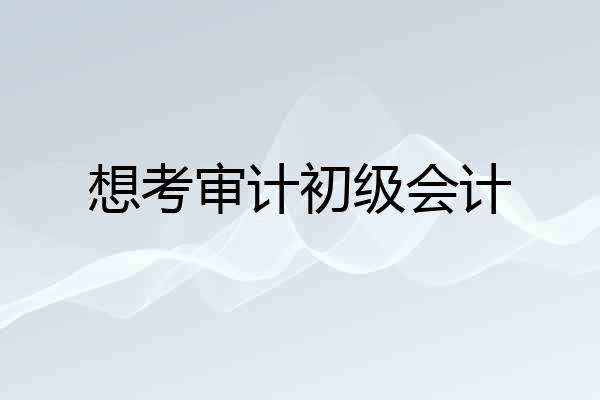 想考审计初级会计