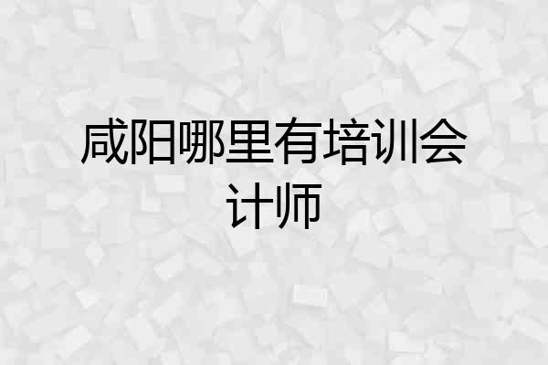 咸阳哪里有培训会计师