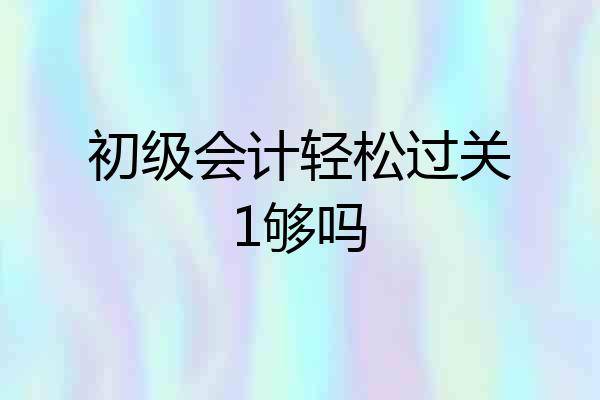初级会计轻松过关1够吗