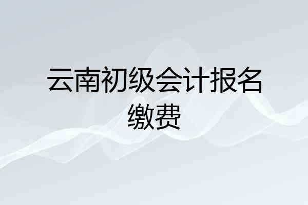 云南初级会计报名缴费