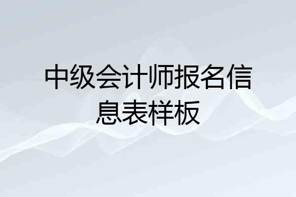 中级会计师报名信息表样板