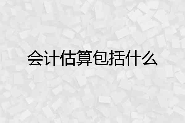 会计估算包括什么