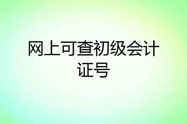 网上可查初级会计证号