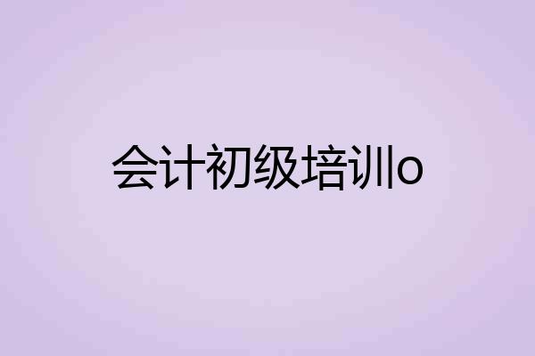 会计初级培训o