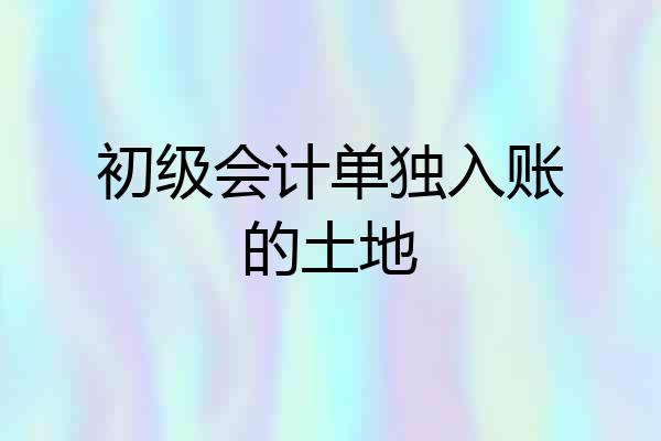 初级会计单独入账的土地