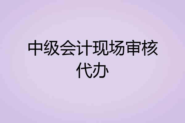 中级会计现场审核代办