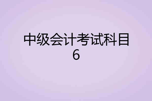 中级会计考试科目6