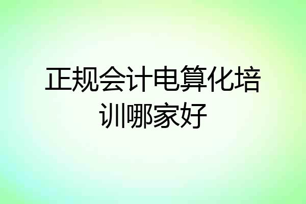 正规会计电算化培训哪家好